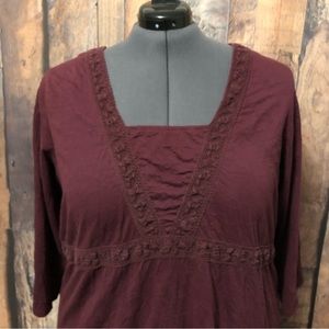 26/28 Avenue knit top 
Burgundy / maroon